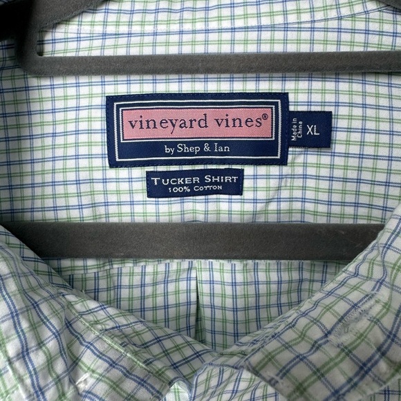 Men's Vineyard Vines Multicolor Checkered Pattern Whale Shirt Button Down Sz XL - Picture 3 of 5
